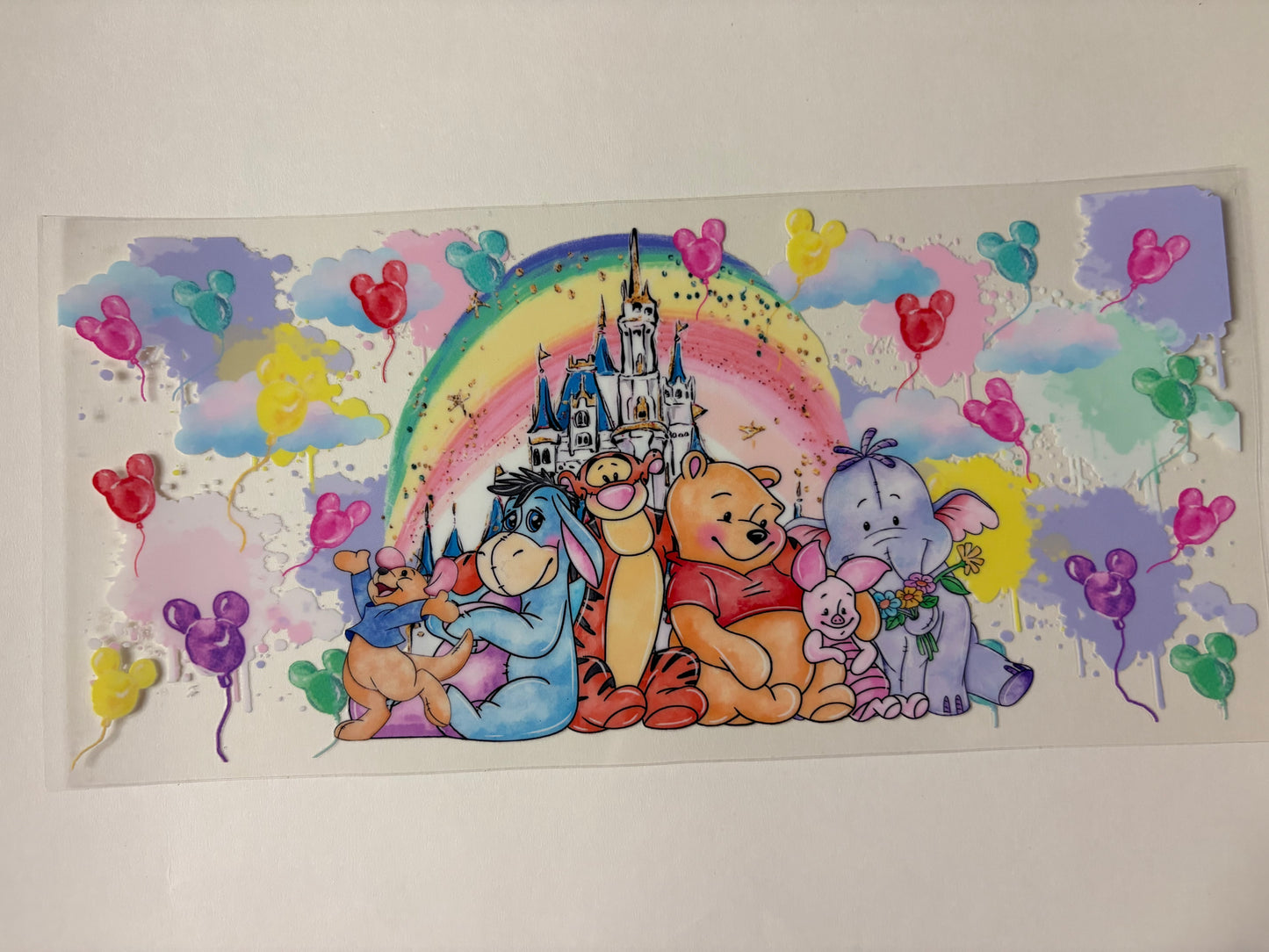 60. Pooh Bear friends rainbow UVDTF