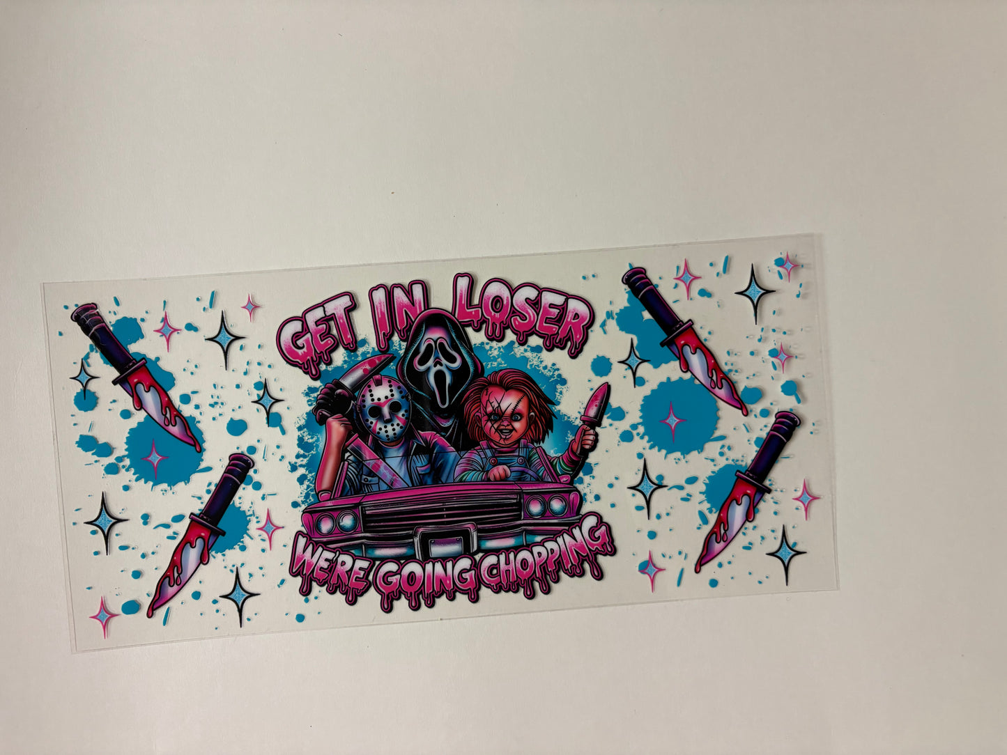 149. Get In Loser Horror Mean Girls UVDTF Wrap