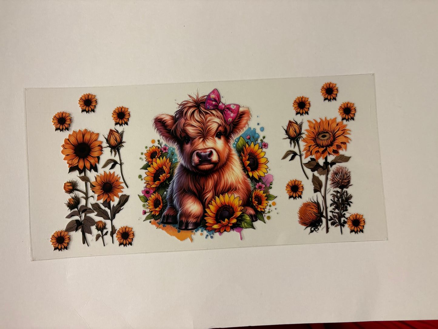 196. Cow sunflowers UVDTF Wrap