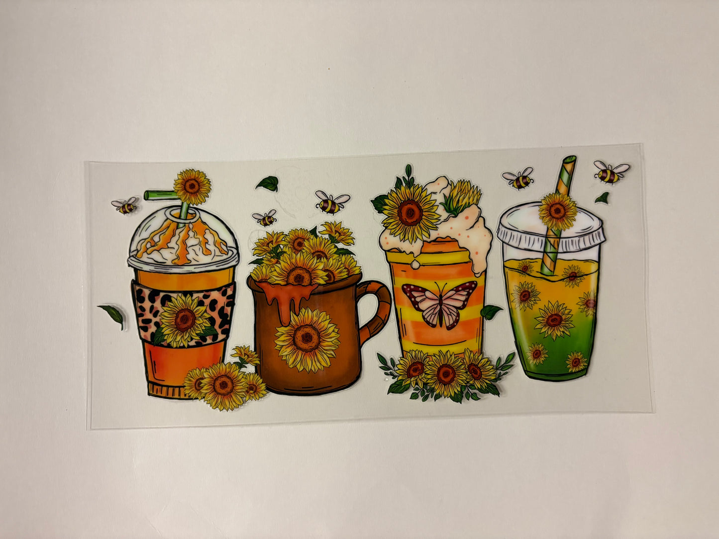 167. Sunflower Coffee UVDTF Wrap