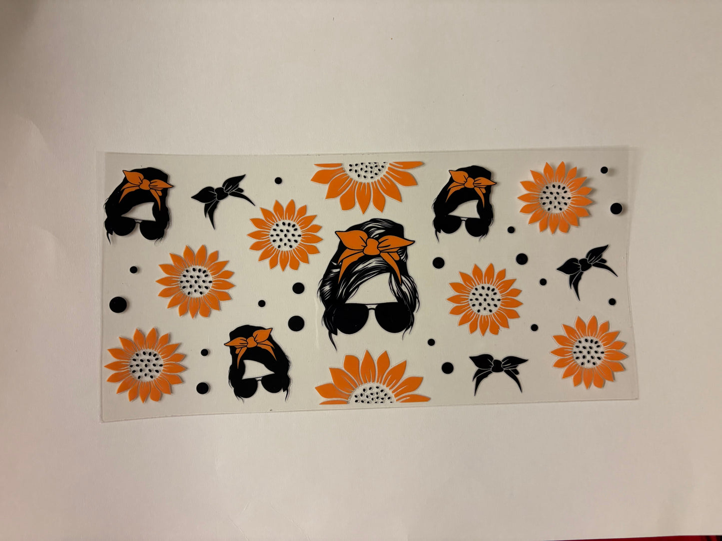 182. Girl sunflowers UVDTF Wrap