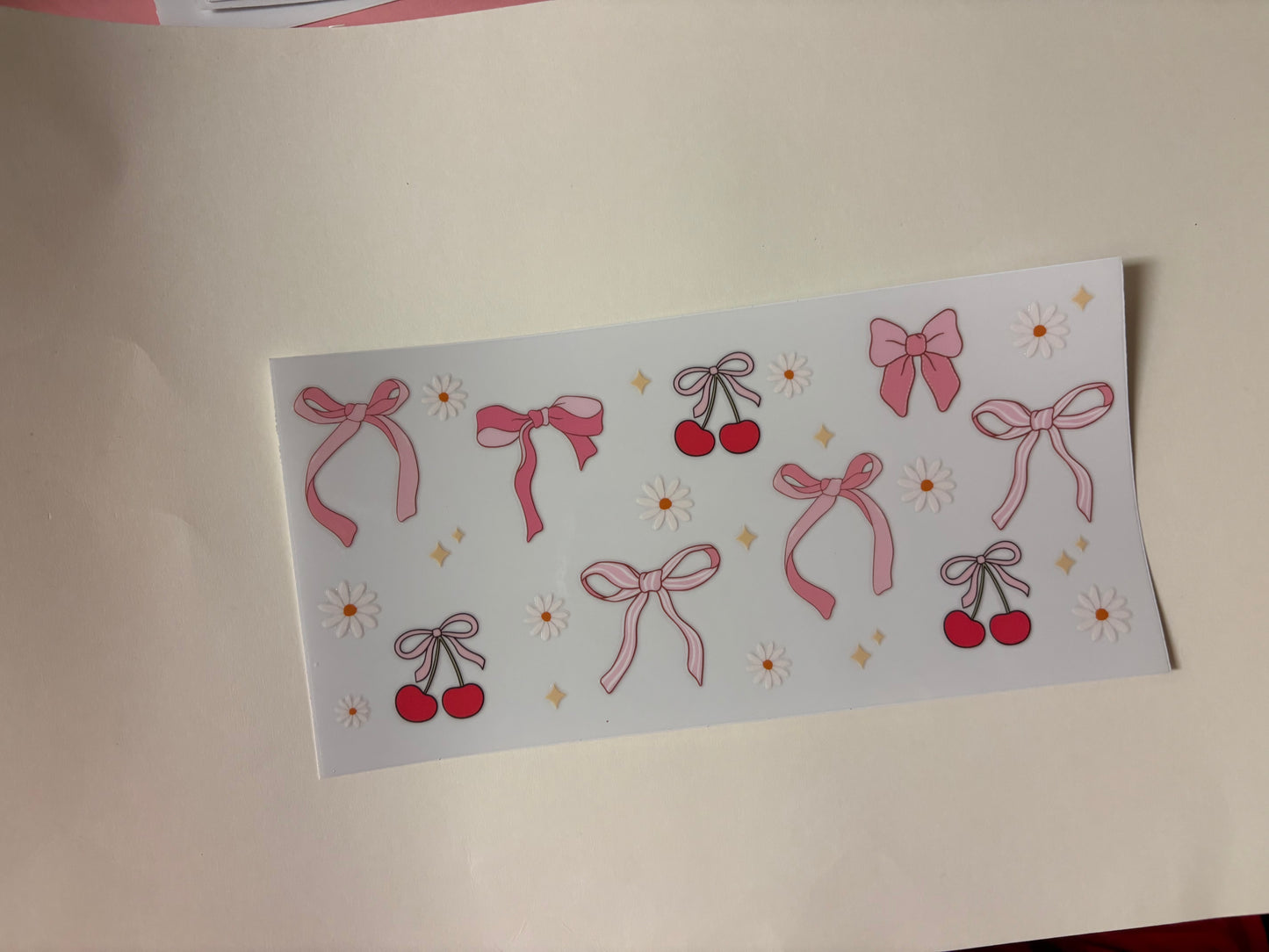 207. Pink Bows UVDTF Wraps