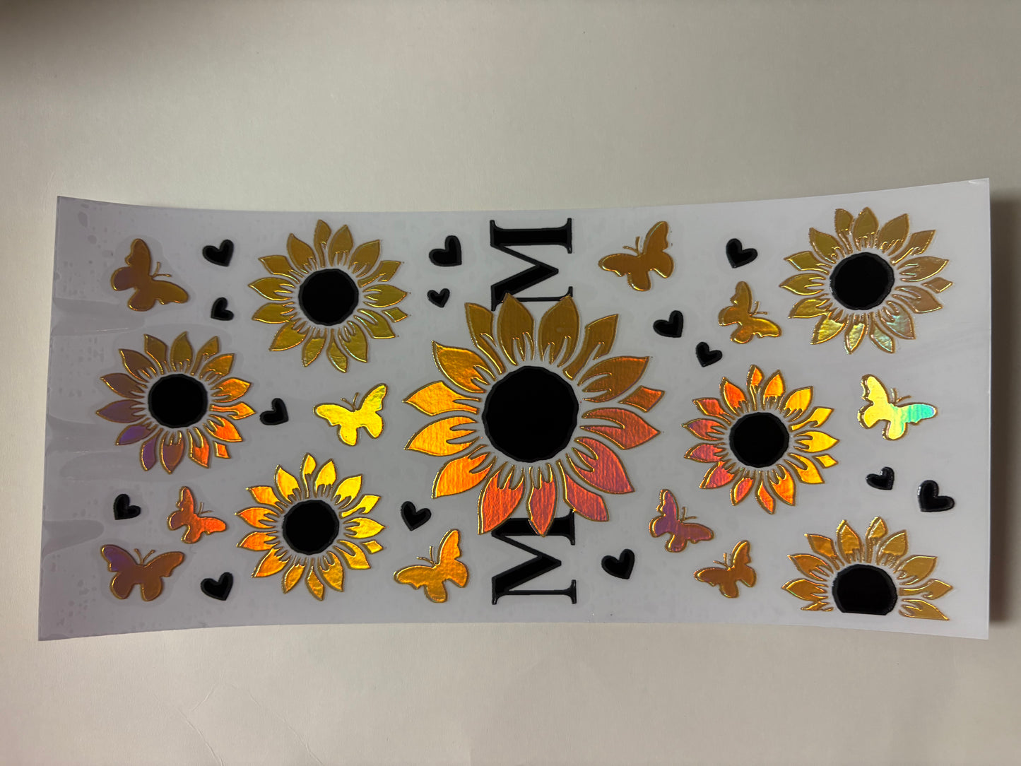 6. Mom Sunflower Holographic UVDTF