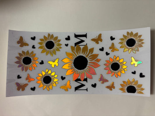 6. Mom Sunflower Holographic UVDTF