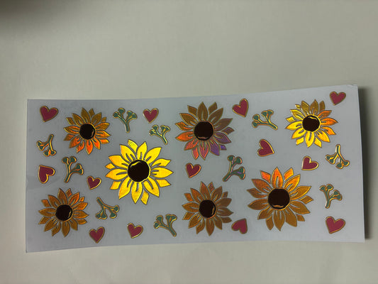 7. Sunflower Heart Holographic UVDTF