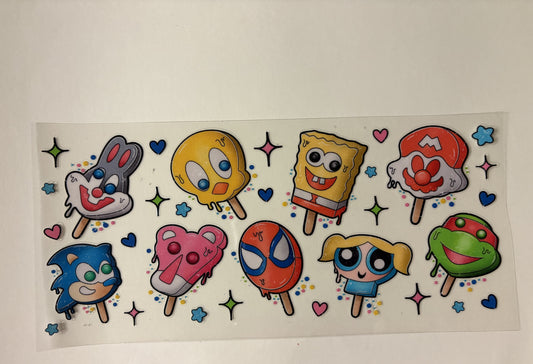 35. Cartoon Popsicle UVDTF