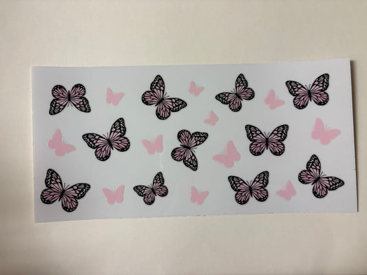 51. pink and black butterfly UVDTF