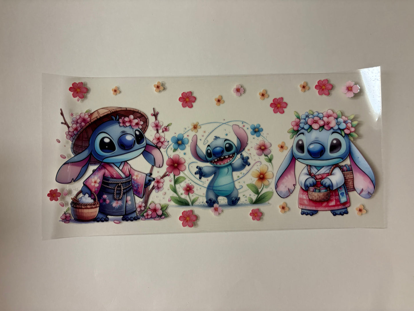 79. Stitch Pink Flowers UVDTF