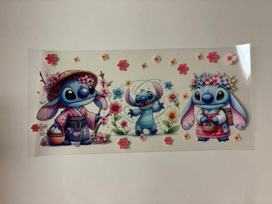 79. Stitch Pink Flowers UVDTF