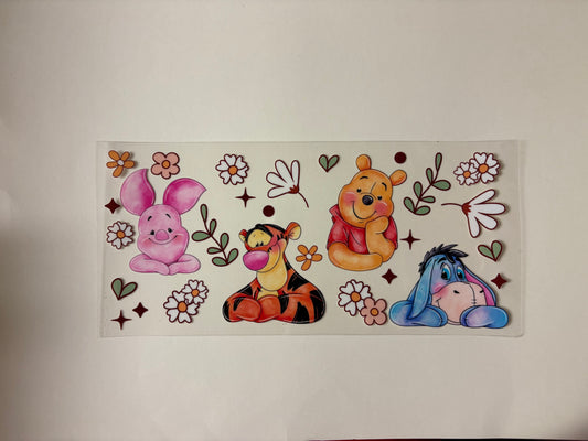 86. Pooh Bear friends flowers UVDTF