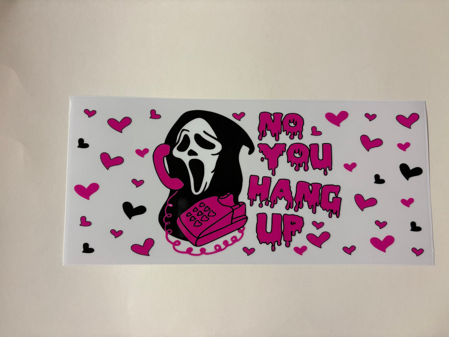 216. Pink phone Ghost Face UVDTF