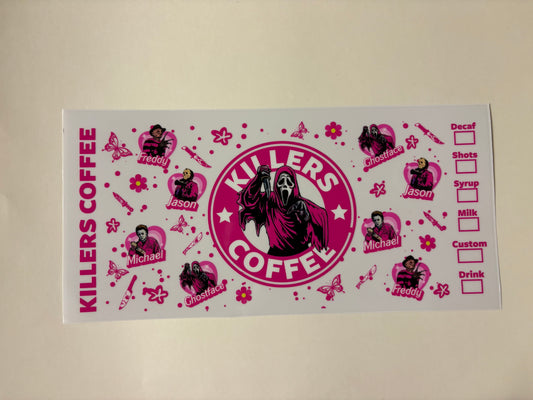 201. Killers Ghost Face coffee UVDTF Wrap