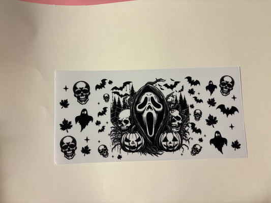 212. Halloween Scream Ghost Face UVDTF Wrap