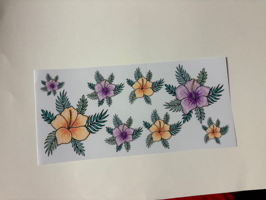 140. Tropical Flowers UVDTF Wrap