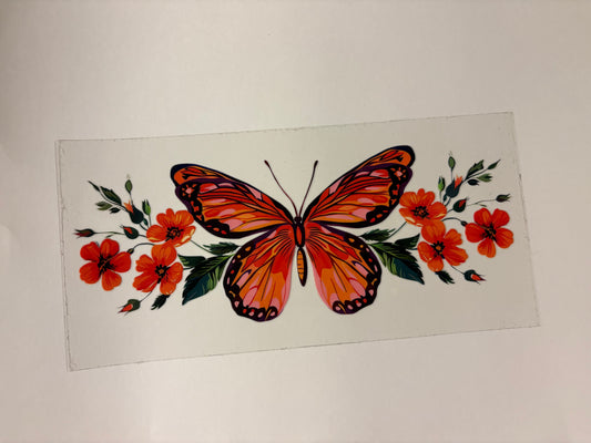 144. Orange Butterfly UVDTF Wrap