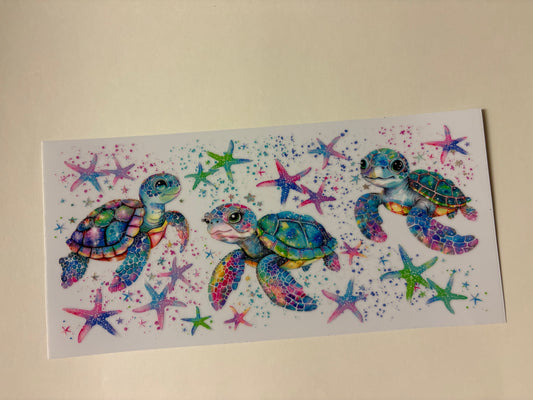 143. Colorful Turtles UVDTF Wrap