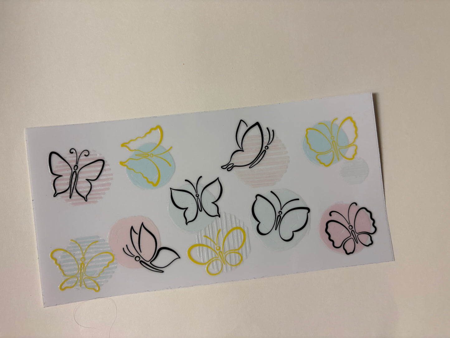 159. Butterflies Outline UVDTF Wrap