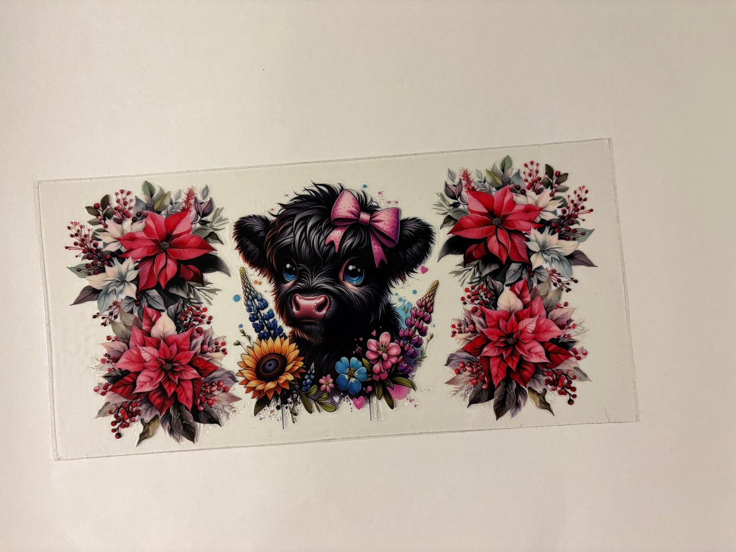 199. Cow pink bow UVDTF Wrap