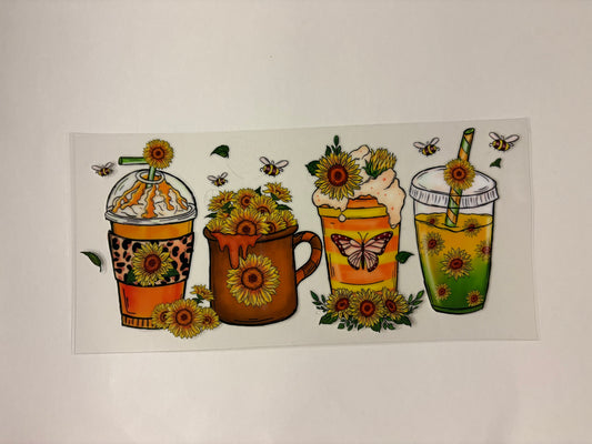 167. Sunflower Coffee UVDTF Wrap