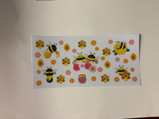 193. Flower Bees UVDTF Wrap