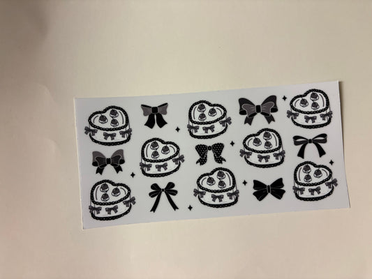 206. Black Bows UVDTF Wraps