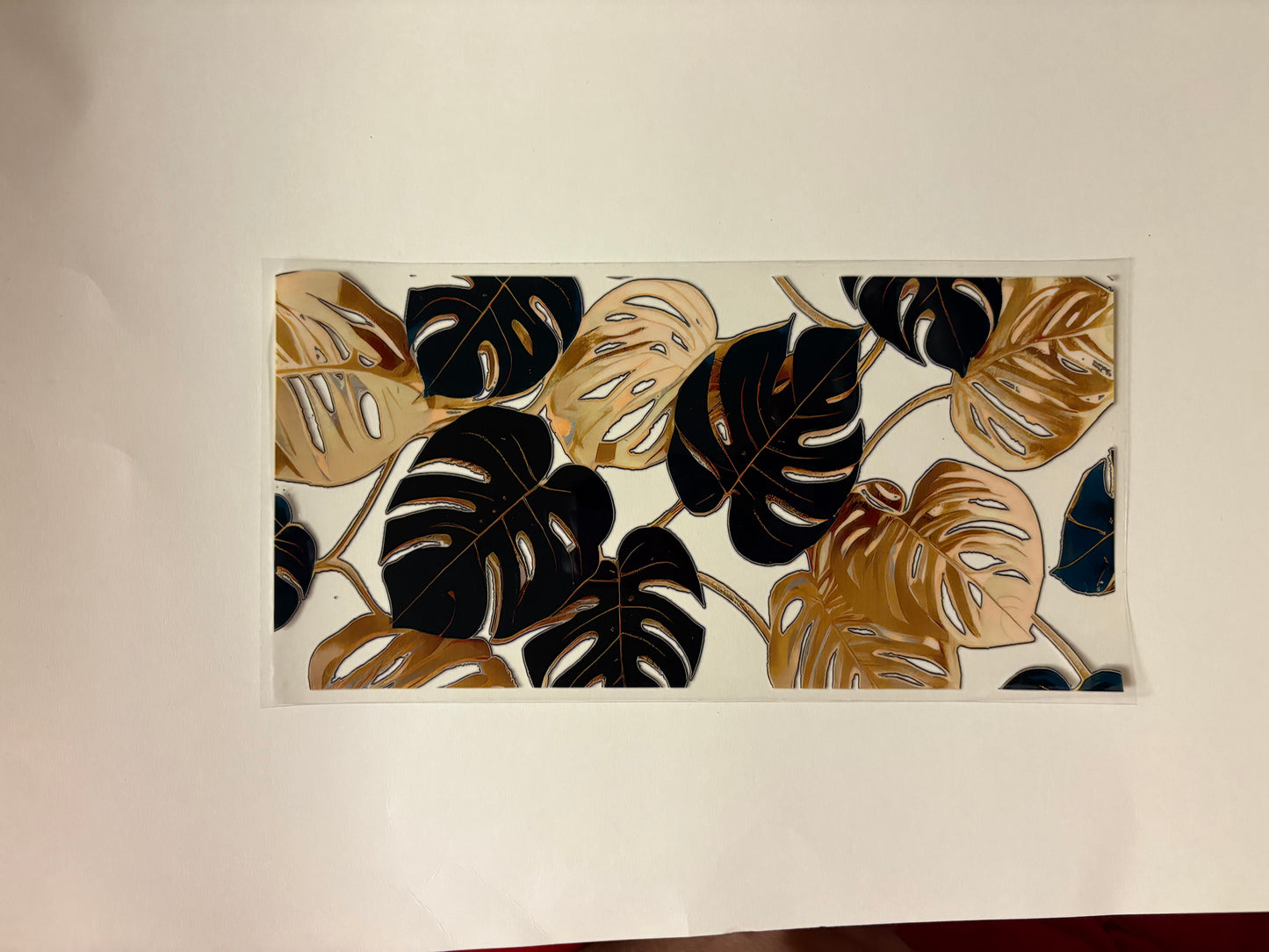 187. Monstera Leaves UVDTF Wrap