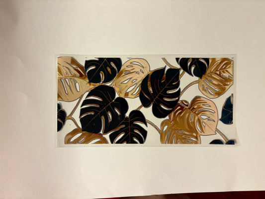 187. Monstera Leaves UVDTF Wrap