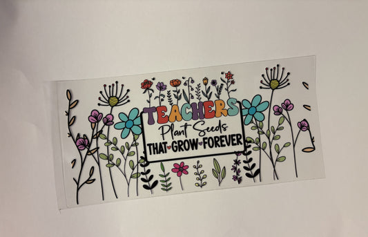 128. Floral Teacher UVDTF