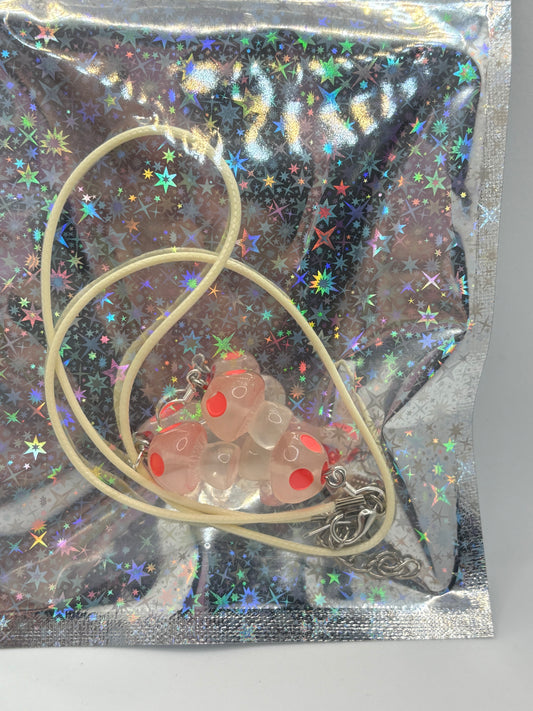 Glow Mushroom Earrings and Necklace Set