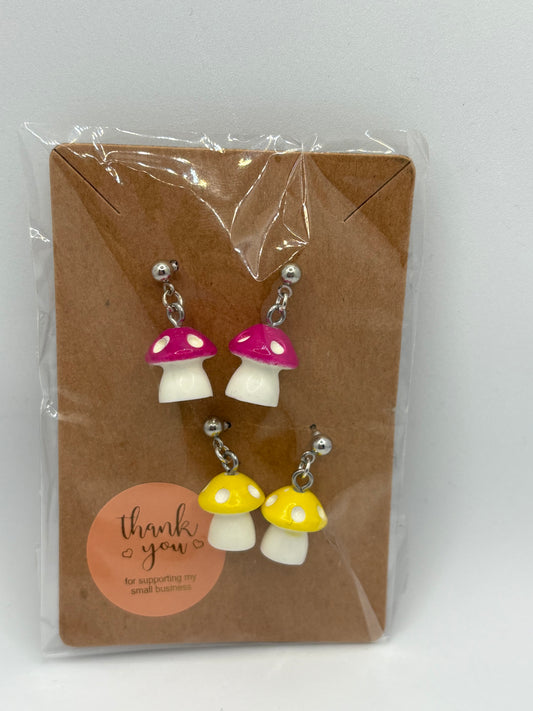 Mushroom Earrings 2 pack