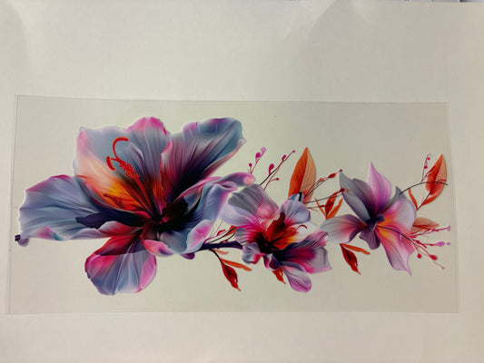 221. Water Color Flowers UVDTF Wrap