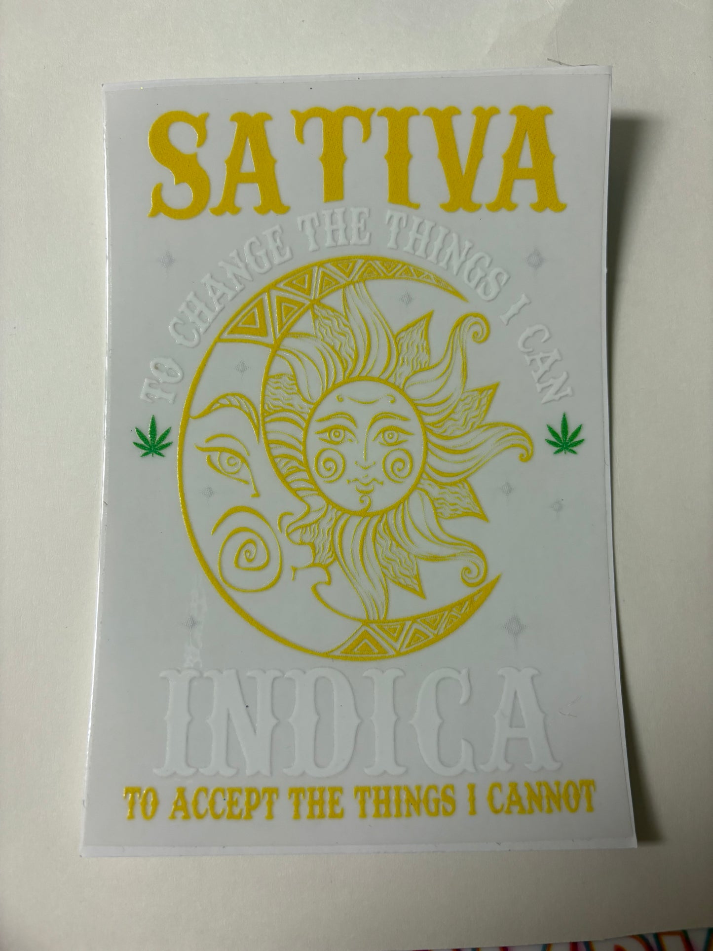 239. Sativa Indica UVDTF Decal