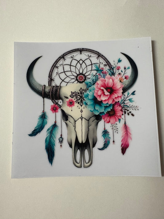 247. Cow Skull Dreamcatcher UVDTF Decal