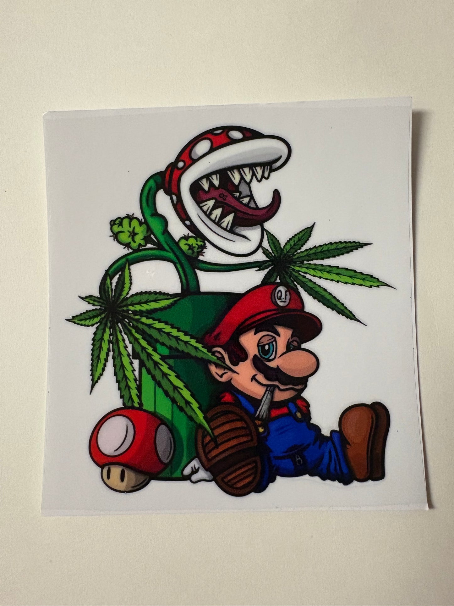 291. Marijuana plant Mario UVDTF Decal