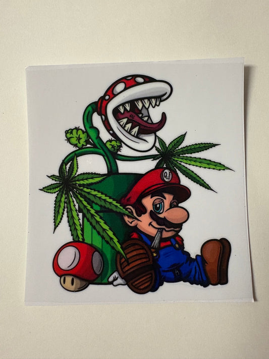 291. Marijuana plant Mario UVDTF Decal