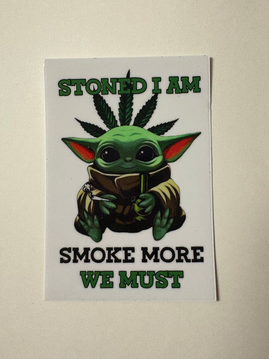 290. Stoned Yoda UVDTF Decal