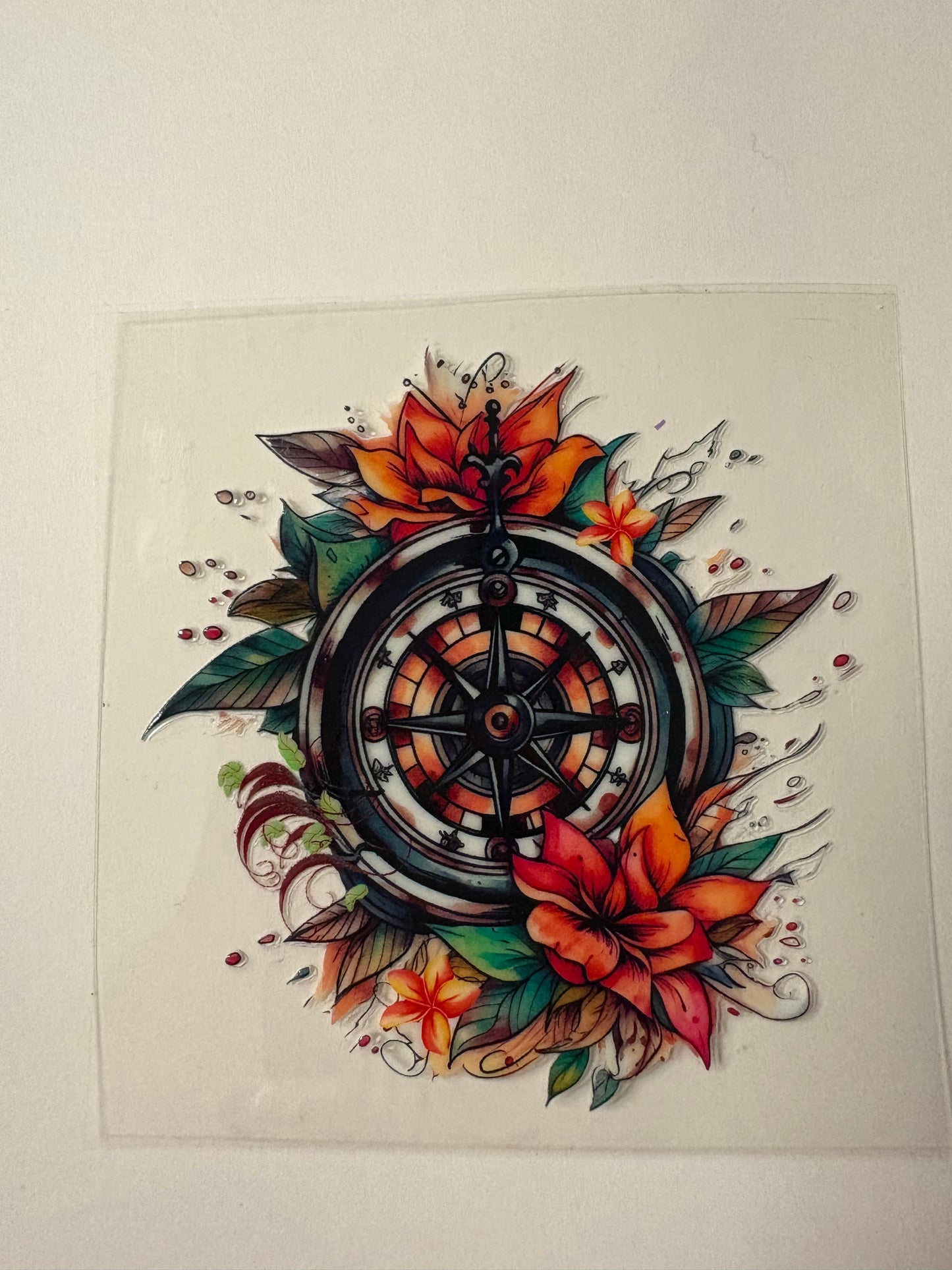 296. Compass UVDTF Decal