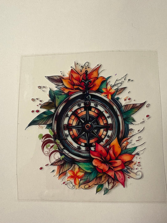 296. Compass UVDTF Decal