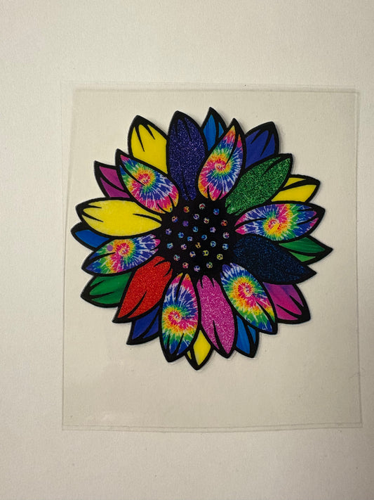 297. Rainbow Sunflower UVDTF Decal