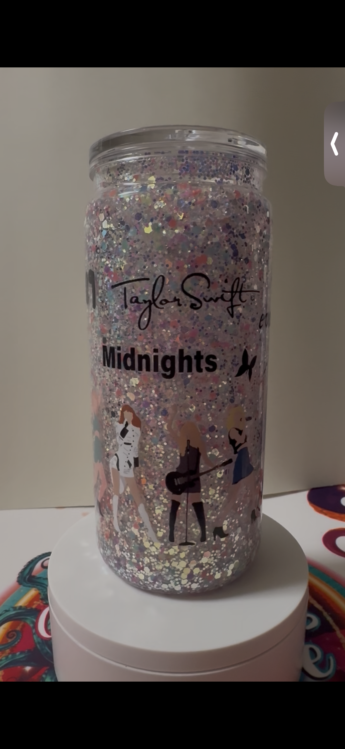 20 oz acrylic pre-made snow globe cup