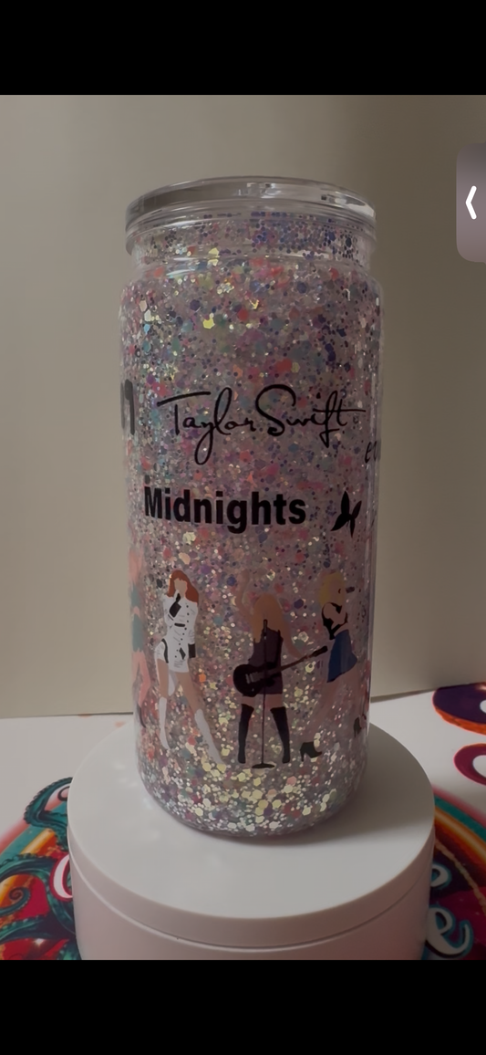 20 oz acrylic pre-made snow globe cup