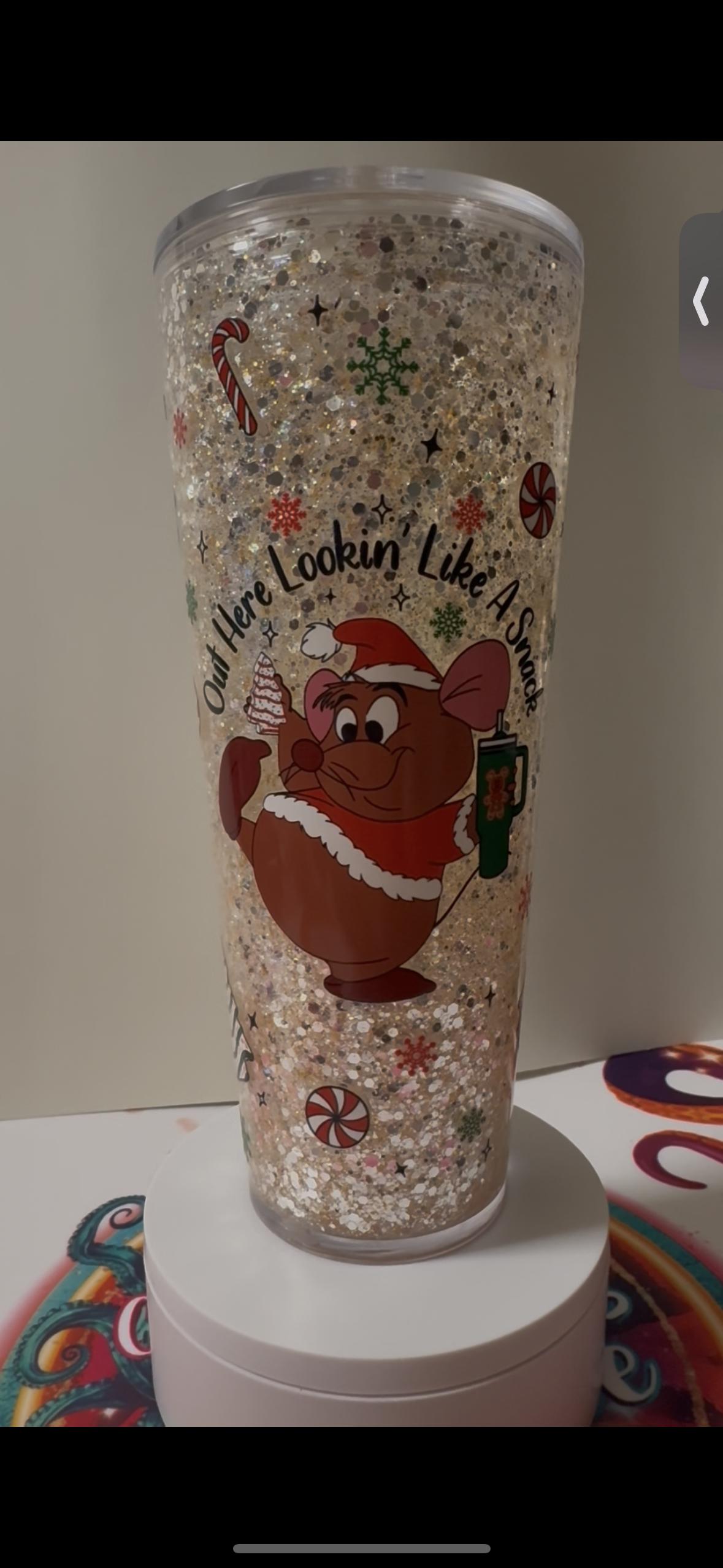 24oz pre-made Snow globe tumbler