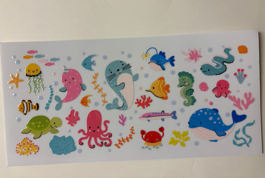 336. Cute Sea Animals UVDTF