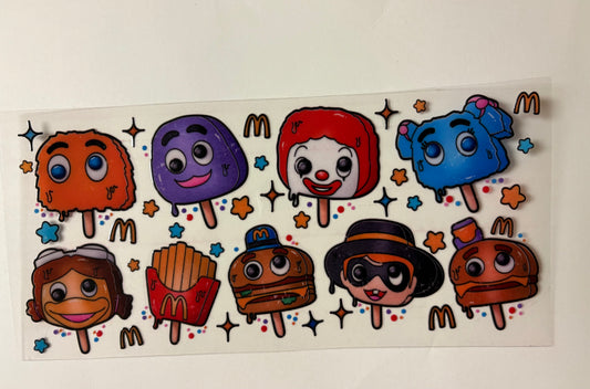 322. McDonalds Characters Popsicle UVDTF