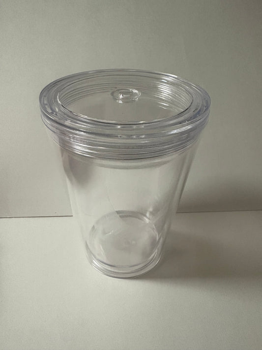 12 oz acrylic tapered snow globe cup
